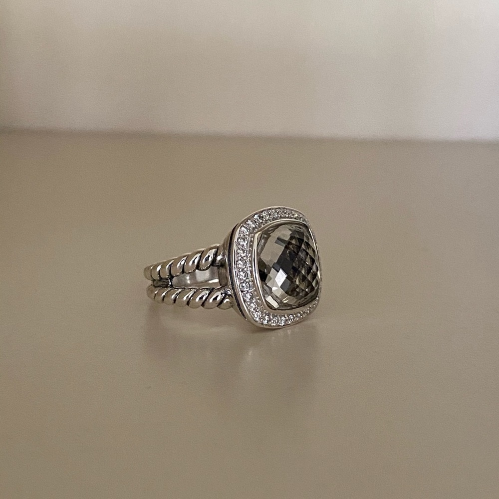 David Yurman Silver and White Gemstone Ring